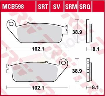 TRW ZF KH142 SINTER RACING KOČIONE PLOČICE BMW C-EVOLUTION 14-, C 650 11-, SUZUKI BURGMAN 650 04- PREDNJE