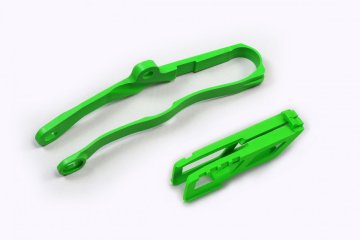 UFO Set klizača + vodilica lanca Kawasaki KXF 250 2021-2023, KXF 450 2019-2021, zeleni
