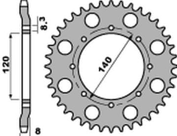 PB Stražnji lančanik JTR477 46 Kawasaki Klr 600 Čelik Izdržljiv Strong