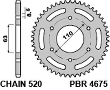 PB Stražnji lančanik JTR890 44 KTM 125 200 Duke 390 Duke RC Steel Durable