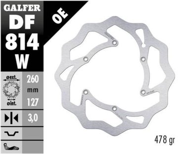 Galfer PREDNJI KOČIONI DISK BETA RR 250/300/350 '12-, RR 390/400/430/450/450/498 '14-, XTRAINER 250/300 '15- VALOVITI (260X127X3MM)