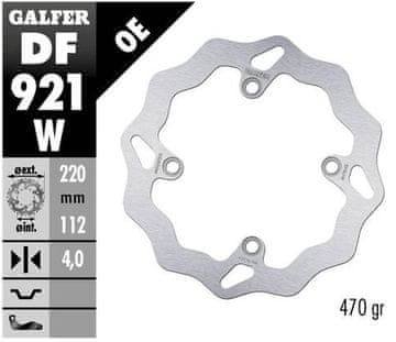 Galfer STRAŽNJI KOČIONI DISK SHERCO SE/SEF 250/300/450 '14-, (SAMO S WP I KAYABA OVJESOM) SE 125 '21-, SE-R 2.5/3.0 ISIDE '14- VALOVITI (220X112X4MM)