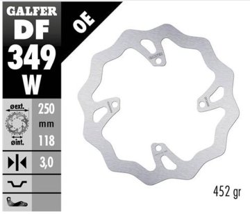 Galfer PREDNJI KOČIONI DISK SUZUKI RM 250Z/450Z '06-'18 RMX 450Z '10-'17 WAVE (250X118X3MM)