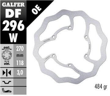 Galfer PREDNJI KOČIONI DISK YAMAHA WR 250F '17-, WR 450F '20-, YZ 125/250 '22-, YZ 250F/450F '20 WAVE (270X118X3MM)