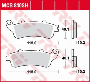 TRW ZF KOČIONE PLOČICE KH261 SINTER STREET HONDA GL 1800 GOLD WING '01-'17, VFR 800F '06-'13, XL 1000V VARADERO '04-'11, CBR 1100XX '97-'08, ST 1100/1300 PANEUROPEAN '96-'07, VTX 1800 '02-'08 STRAŽNJE