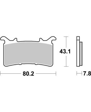 SBS Klocki hamulcowe KH757 Racing Dual Sinter złote lewy przód BMW M 1000 RR '21-'22, Honda CBR 1000 RR '20-'22