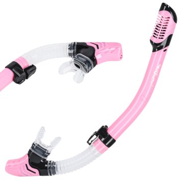 Fajka rurka pływacka do nurkowania snorkelingu z zaworem - pink