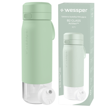 Wessper Butelka szklana z filtrem WES270-700-MT miętowa 700 ml