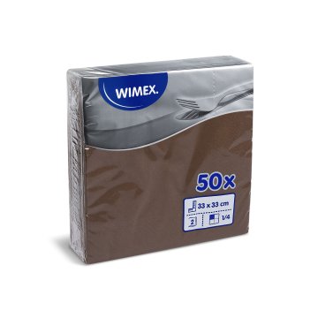 IMEX Serwetki 2-warstowe brązowe 1/4 33x33cm 50 szt.