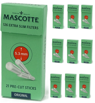 Filtry do papierosów MASCOTTE EXTRA SLIM 5,3mm 126szt x 10