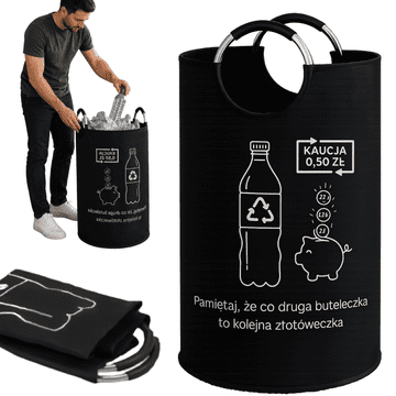 DE MEKA VREĆICA ZA ODLAGANJE POVRATNIH BOCA CRNA SKLOPIVNA KOŠARA 115 L [CONTAINER3]
