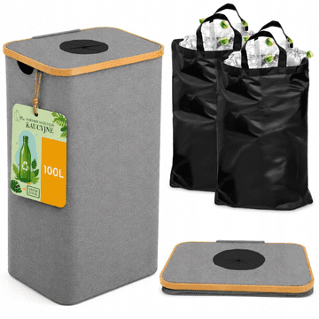 DE KOŠARA ZA POVRATNE BOCE, UKRUTLJENA, SKLOPIVA, SIVA, 100 L [CONTAINER6]
