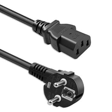 Qoltec Kabel zasilający | wtyczka kątowa SCHUKO CEE 7/7 (E/F) | IEC C13 | 3x1.00mm² | Czysta miedź Cu | 2m