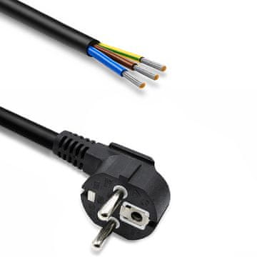 Qoltec Kabel zasilający | wtyczka kątowa SCHUKO CEE 7/7 (E/F) | miedź Cu | odizolowany lutowany | 3x1.50 mm² | 1.8m
