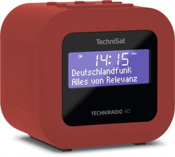 Technisat Radiobudzik Cyfrowy TECHNIRADIO 40 DAB+ FM USB Zegar Czerwony