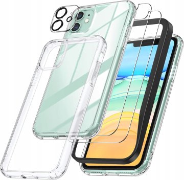 K+ Etui iPhone 11 + szkło + ochrona aparatu Zestaw 4w1 Emetok Obudowa