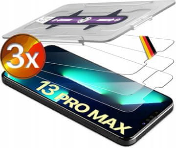 K+ Szkło Hartowane 3x iPhone 13 Pro Max 6.7" 9H folia z ramką