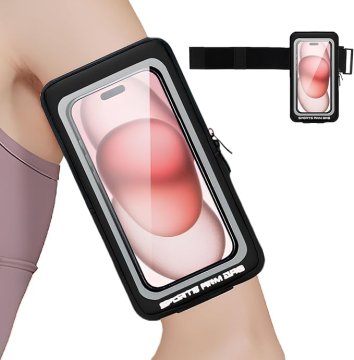 K+ Opaska na Ramię do Biegania Etui na Telefon do 6,9 cala Czarna