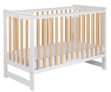 IWI łóżeczko z barierką 120x60 cm białe buk