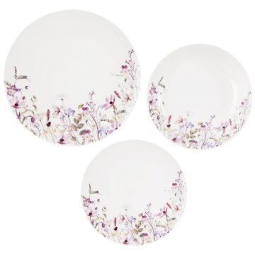 Orion Zestaw serwis obiadowy porcelanowy kwiaty LOUKA 18 el.
