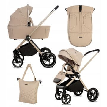Babylux Wózek Dziecięcy 2w1 GAVIA Spacerówka Gondola Lekki Składany Zestaw
