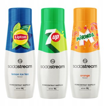 SodaStream 3 Syropy Herbata Lemon Ice Tea + Mirinda + 7UP Do Saturatora