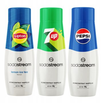 SodaStream 3 Syropy Herbata Lemon Ice Tea + Pepsi + 7UP do Saturatora