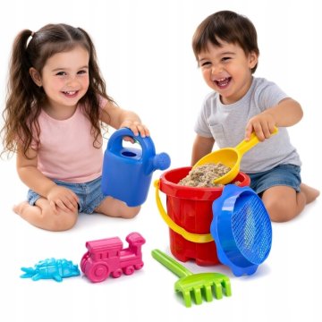 Multi-Toys BOGATY Zestaw do Piasku 7 el z konewką, piaskownica, plaża wanna