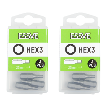 éS Bity imbusowe HEX sześciokątne Końcówka do wkrętarki 3x25mm 3szt x2