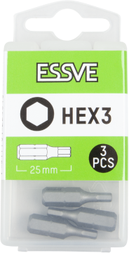 éS Bity imbusowe HEX do wkrętarki 3x25mm 3szt