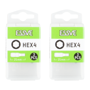 éS Bity imbusowe HEX sześciokątne Końcówka do wkrętarki 4x25mm 3szt x2
