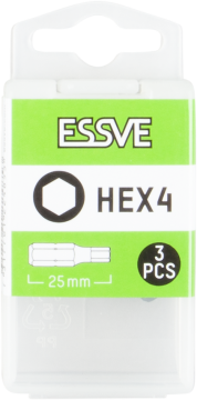éS Bity imbusowe HEX do wkrętarki 4x25mm 3szt