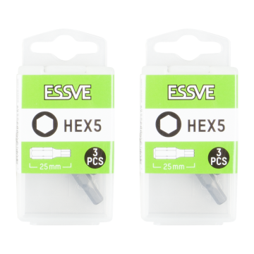 éS Bity imbusowe HEX sześciokątne Końcówka do wkrętarki 5x25mm 3szt x2