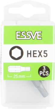 éS Bity imbusowe HEX do wkrętarki 5x25mm 3szt