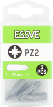 éS Bity Pozidriv PZ2 Końcówka Bit do wkrętarki 25mm 3szt