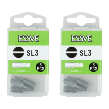 éS Bity precyzyjne płaskie SL3 25mm Końcówka Bit do wkrętarki 3szt x2
