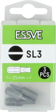 éS Bity płaskie SL3 25mm Końcówka Bit do wkrętarki 3szt