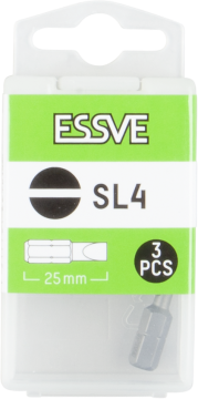 éS Bity płaskie SL4 25mm Końcówka Bit do wkrętarki 3szt