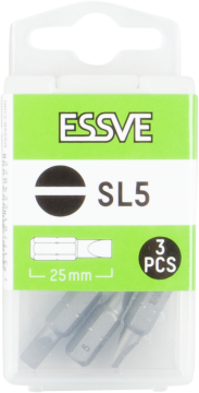 éS Bity płaskie SL5 25mm Końcówka Bit do wkrętarki 3szt