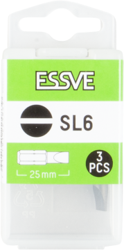 éS Bity płaskie SL6 25mm Końcówka Bit do wkrętarki 3szt