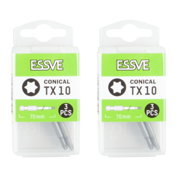 éS Bity stożkowe TX10 Torx Końcówki do wkrętarki Bit 70mm 3szt x2