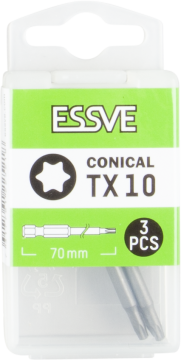 éS Bity stożkowe TX10 Torx Końcówki do wkrętarki Wkrętak Bit 70mm 3szt