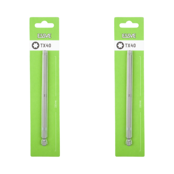éS Bity stożkowe TX40 Torx Końcówki do wkrętarki Wkrętak Bit 150mm x2