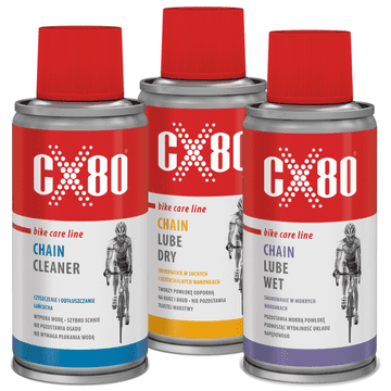 cx80 BIKE Środek do roweru Czyszczenia łańcucha + Suchy Smar + Mokry Smar