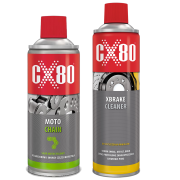 cx80 MOTO CHAIN Olej do łańcucha + XBRAKE CLEANER Spray do hamulców