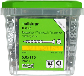 éS CLASSIC wkręt tarasowy kwasoodporny A4 5,0x115mm 100szt