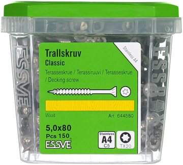éS CLASSIC wkręt tarasowy kwasoodporny A4 5,0x80mm 150szt