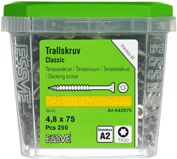 éS CLASSIC wkręt tarasowy stal nierdzewna A2 4,8x75mm 250szt