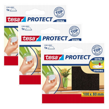 Tesa Podkładka filcowa samoprzylepna pod meble krzesła brązowa 100x80mm x3