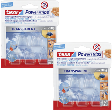 Tesa Haczyki samoprzylepne na szybę okno do 0,2kg ozdób dekoracji 5szt x2